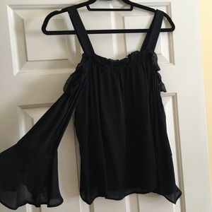 J.Crew off the shoulder flare sleeve ruffle crop